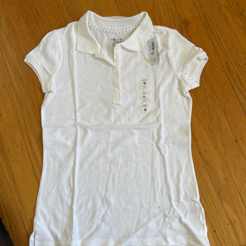 NWT Girls White Polo Shirt